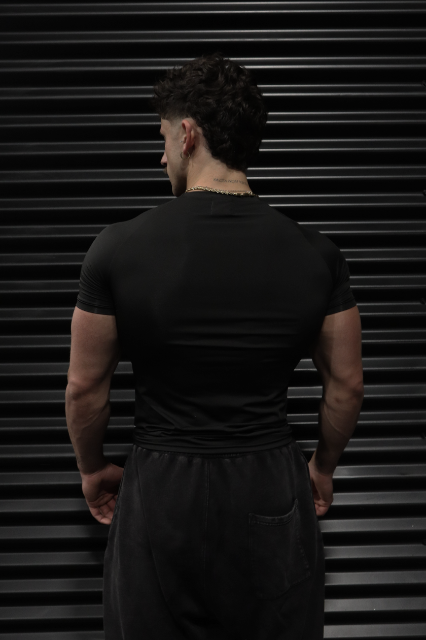 UC036 Celestial Compression Tee - Black/Red