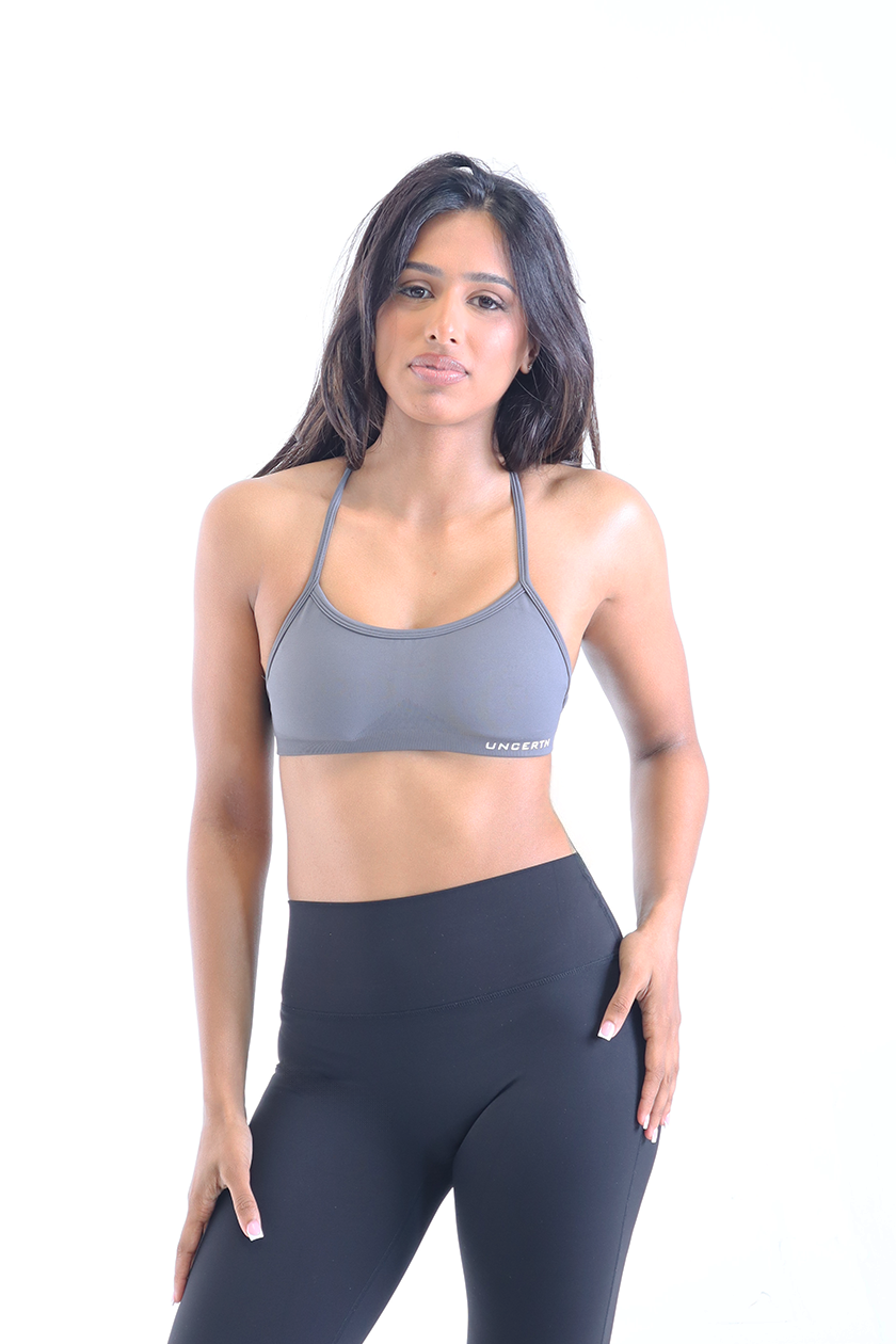 UC025 Align Strappy Sports Bra - Grey