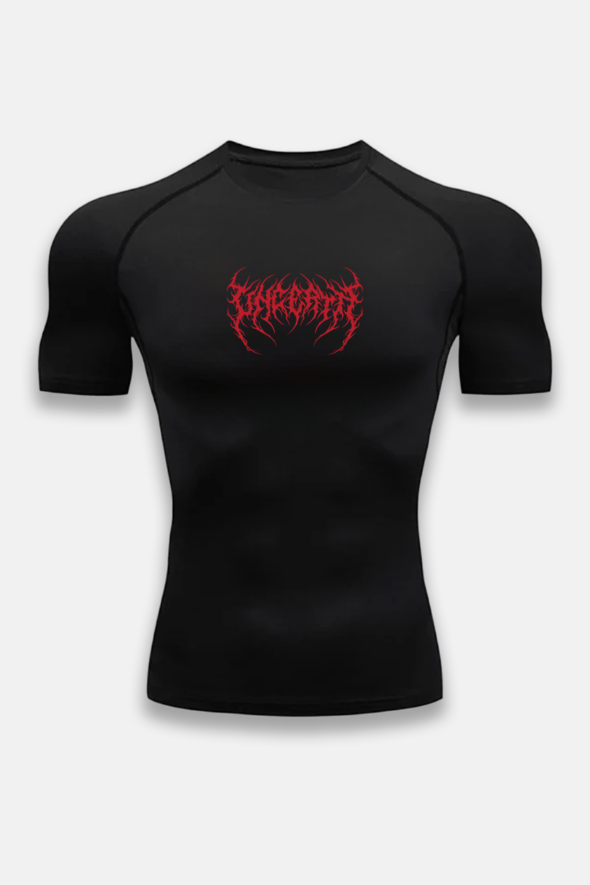 UC036 Celestial Compression Tee - Black/Red