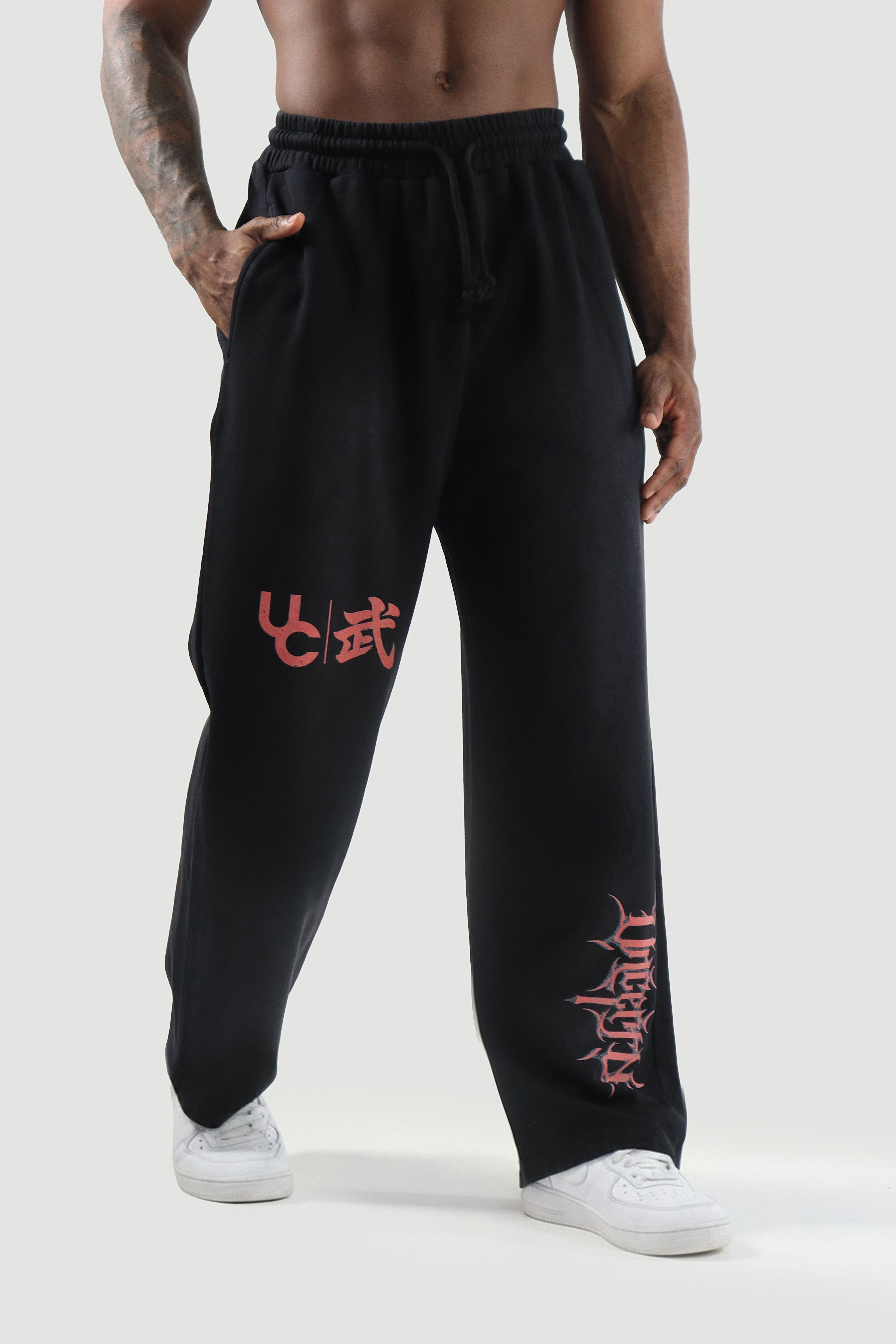 UC038 Obsidian Straight Cut Joggers - Black Wash