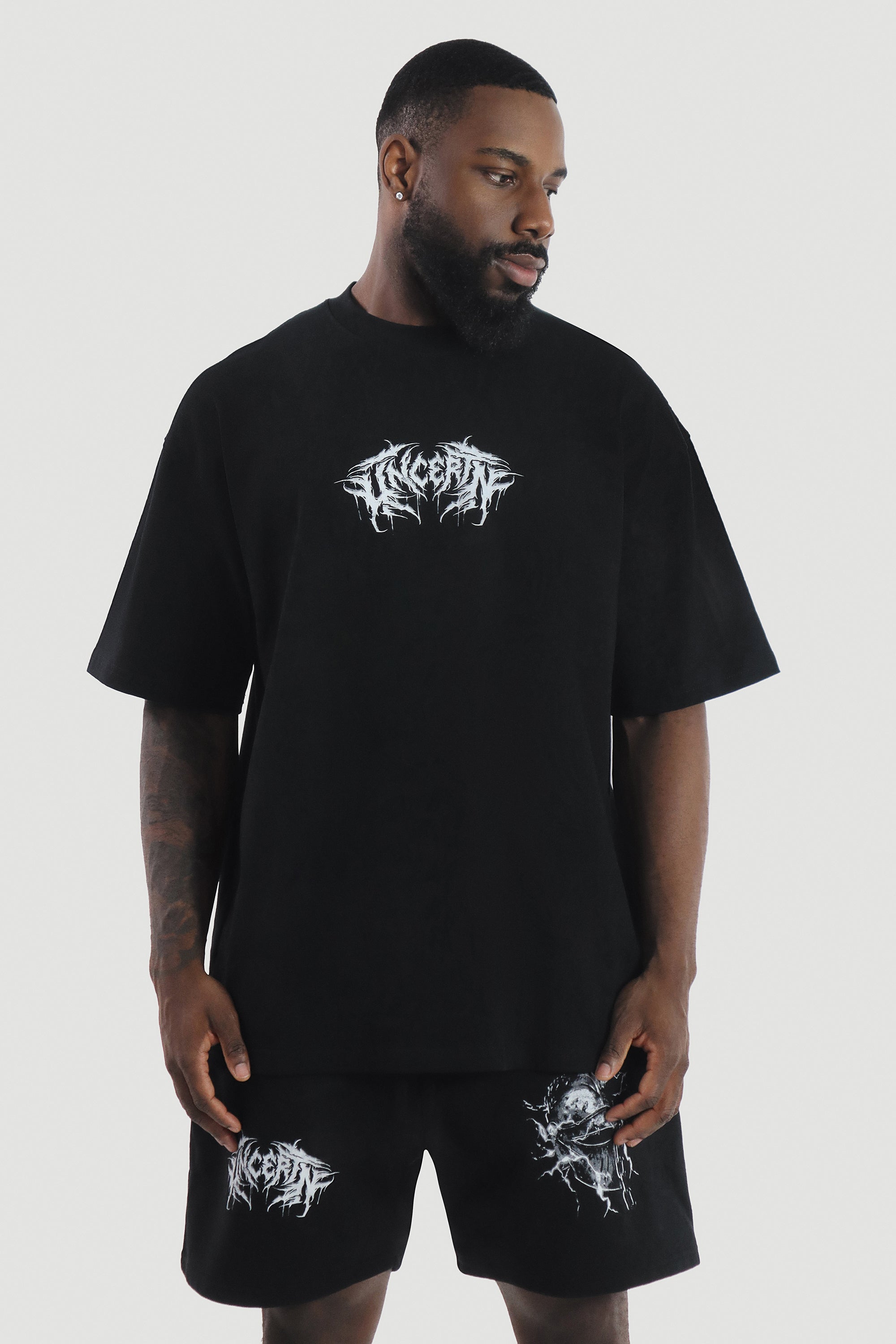 UC058 Repeat Oversized Tee - Black
